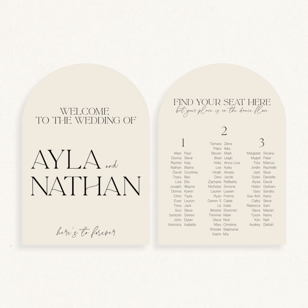 Ayla bundle welcome sign seating chart gracie creative