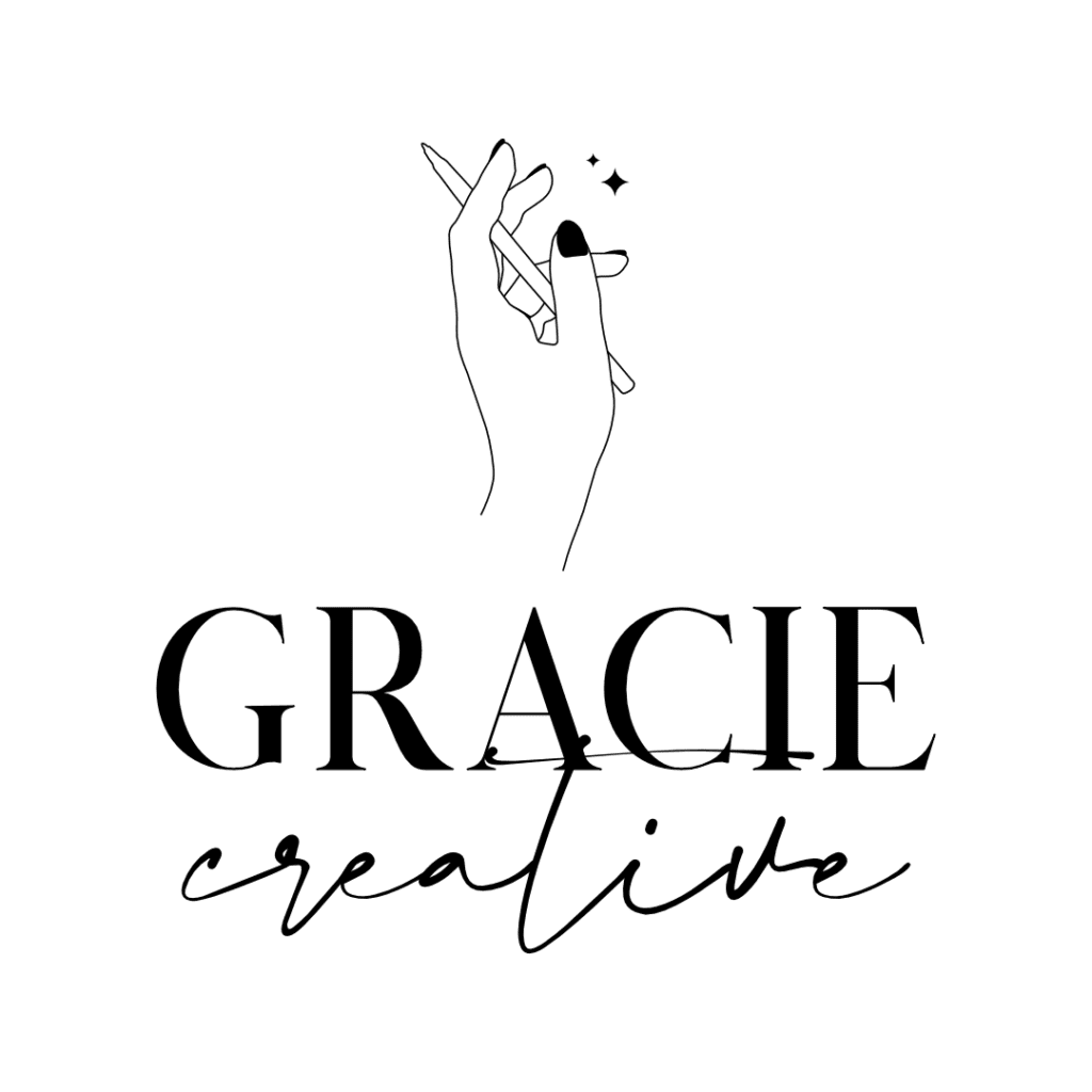 Gracie Creative stacked logo in black.