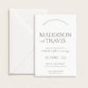 Semi-custom 3-card wedding invitation suite with coloured cardstock and die-cut shapes, designed and printed in Australia.