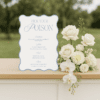 Semi-custom wedding bar menu sign featuring a romantic design with modern fonts, displayed as part of a cohesive wedding stationery suite.
