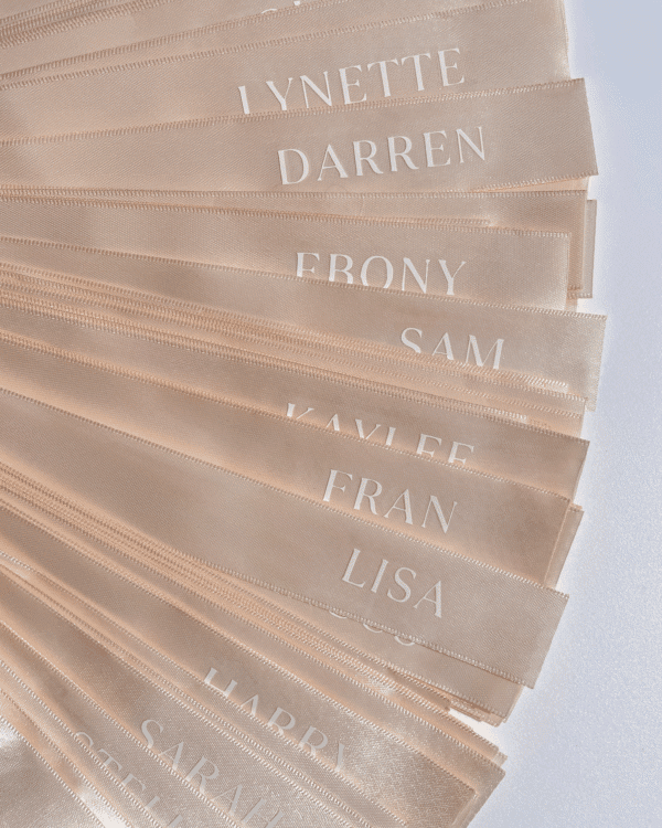 Personalised ribbon place settings/place cards