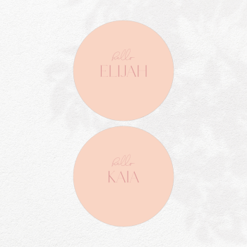 Blush round place cards