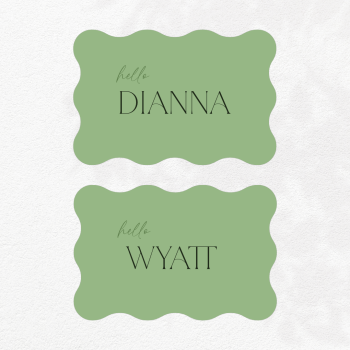 Wave green place cards