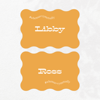 Yellow wave place cards.